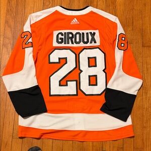 Adidas Orange and White Hockey Jersey flyers giroux